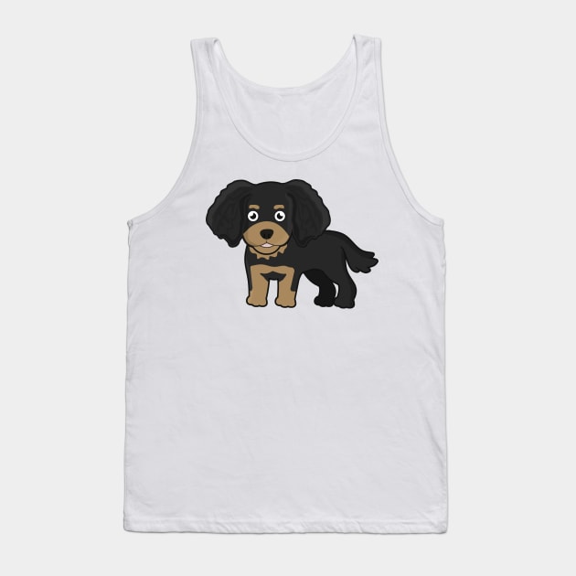 Kawaii Black Tan Cavalier King Charles Spaniel Tank Top by KawaiiNir